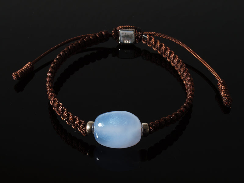 Edelsteinschmuck - Edelsteinarmband (Braun) mit Chalcedon (Blau)