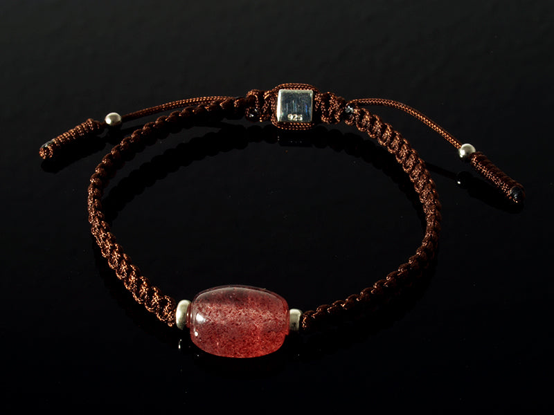 Edelsteinschmuck - Edelsteinarmband (Braun) mit Erdbeerquarz