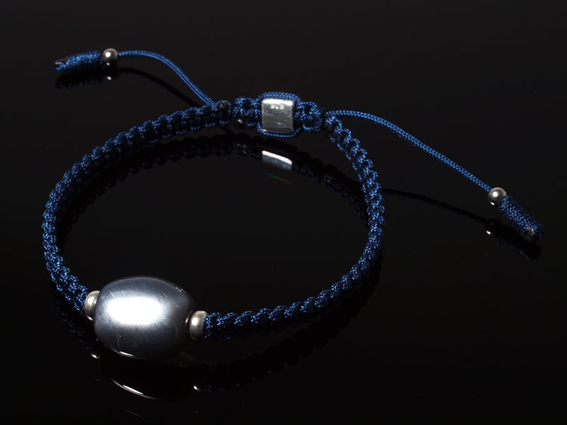 Edelsteinschmuck - Edelsteinarmband (Blau) mit Mondstein (Schwarz)