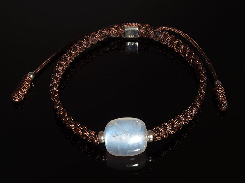 Edelsteinschmuck - Edelsteinarmband (Braun) mit Mondstein (Weiß)