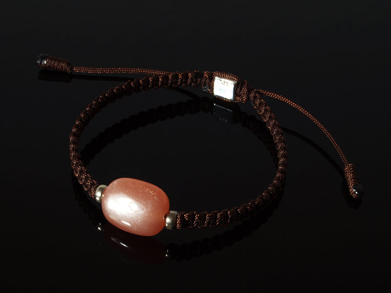 Edelsteinschmuck - Edelsteinarmband (Braun) mit Mondstein (Orange)