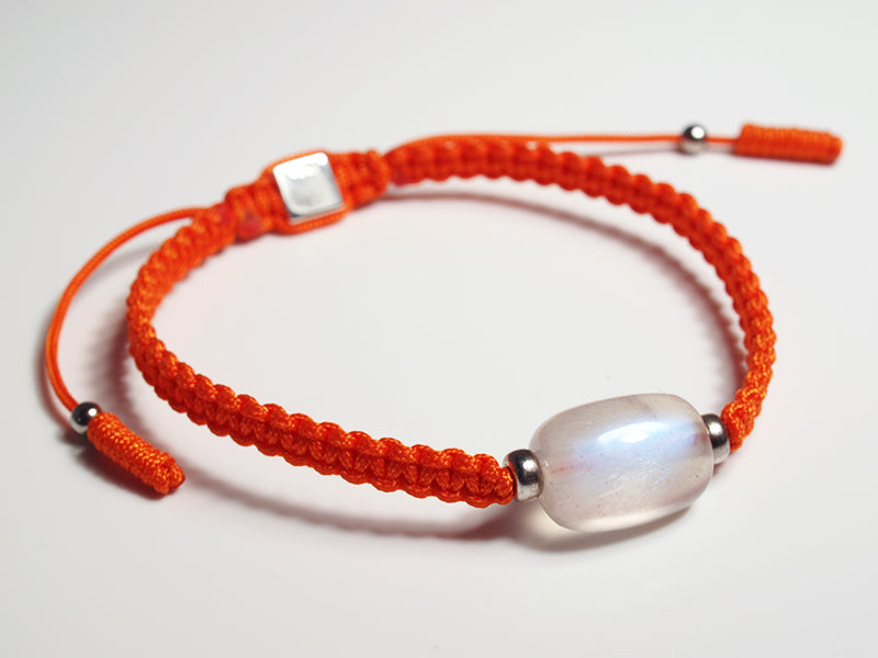 Edelsteinschmuck - Edelsteinarmband (Orange) mit Mondstein (Weiß)