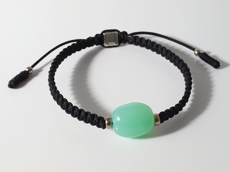 Edelsteinschmuck - Edelsteinarmband (Schwarz) mit Chrysopras