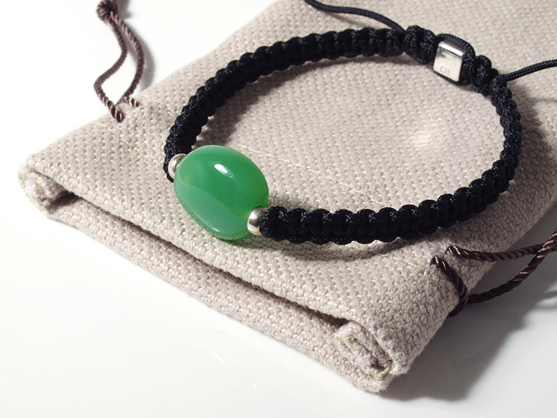 Edelsteinschmuck - Edelsteinarmband (Schwarz) mit Chrysopras