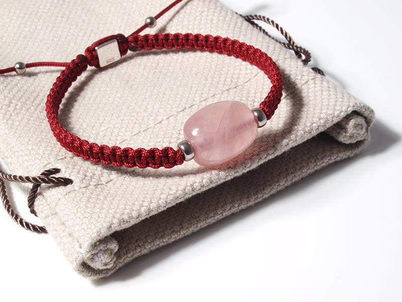 Edelsteinschmuck - Edelsteinarmband (Rot) mit Rosenquarz