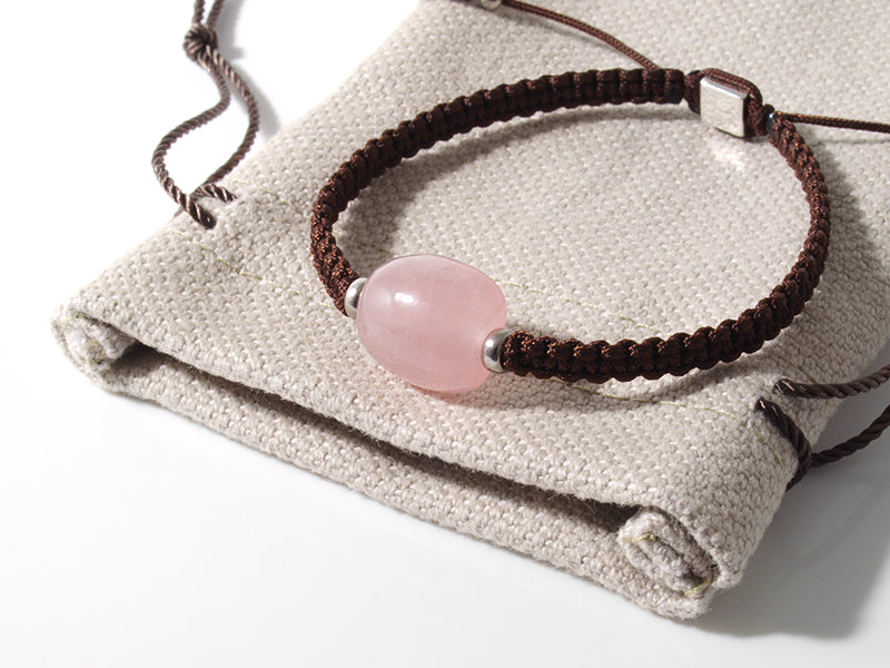 Edelsteinschmuck - Edelsteinarmband (Braun) mit Rosenquarz
