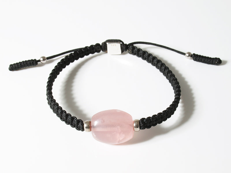 Edelsteinschmuck - Edelsteinarmband (Schwarz) mit Rosenquarz