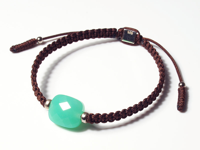 Edelsteinschmuck - Edelsteinarmband (Braun) mit Chrysopras (Facettiert)