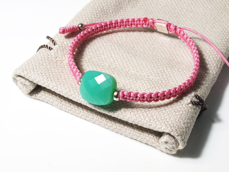 Edelsteinschmuck - Edelsteinarmband (Pink) mit Chrysopras (Facettiert)