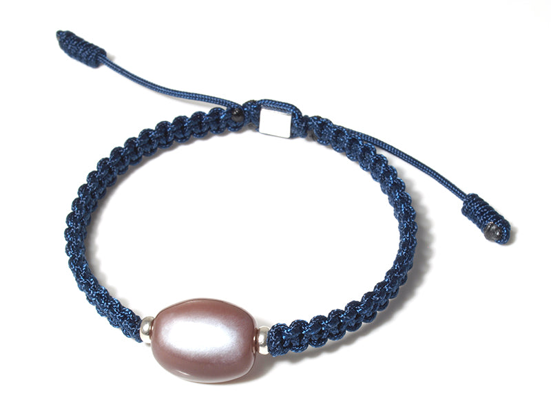 Edelsteinschmuck - Edelsteinarmband (Blau) mit Mondstein (Braun)