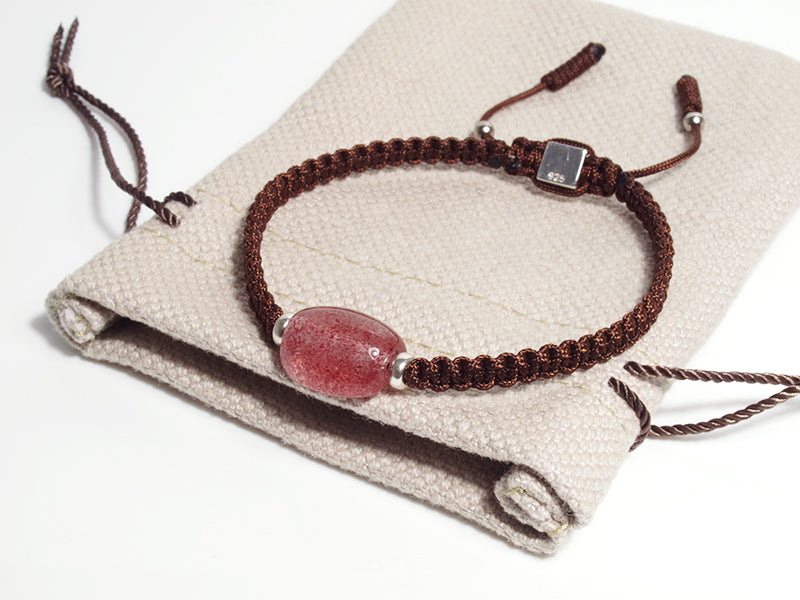 Edelsteinschmuck - Edelsteinarmband (Braun) mit Erdbeerquarz
