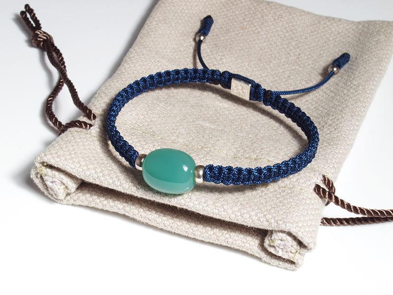 Edelsteinschmuck - Edelsteinarmband (Blau) mit Chrom-Chalcedon