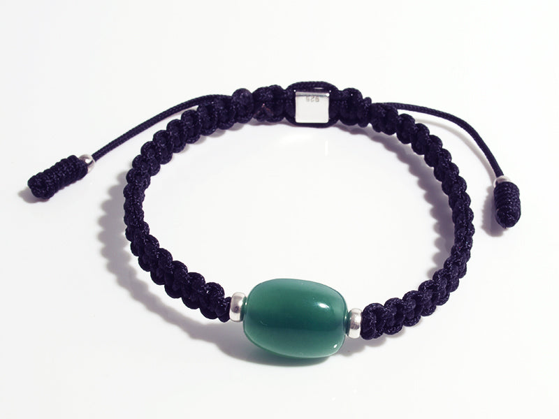 Edelsteinschmuck - Edelsteinarmband (Schwarz) mit Chrom-Chalcedon