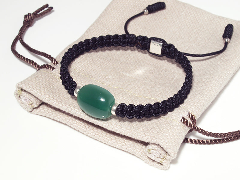 Edelsteinschmuck - Edelsteinarmband (Schwarz) mit Chrom-Chalcedon