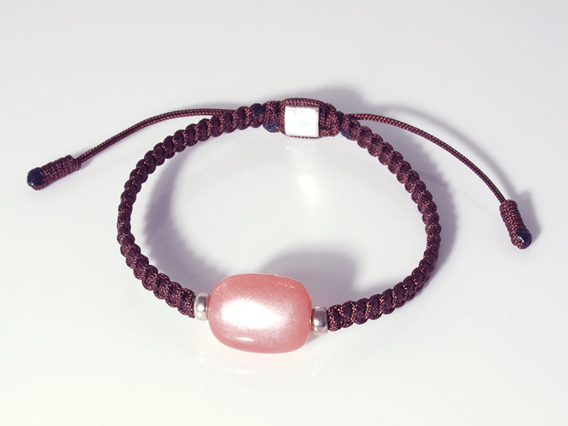 Edelsteinschmuck - Edelsteinarmband (Braun) mit Mondstein (Orange)