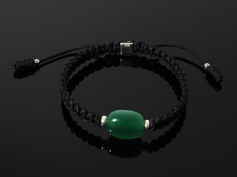Edelsteinschmuck - Edelsteinarmband (Schwarz) mit Chrom-Chalcedon