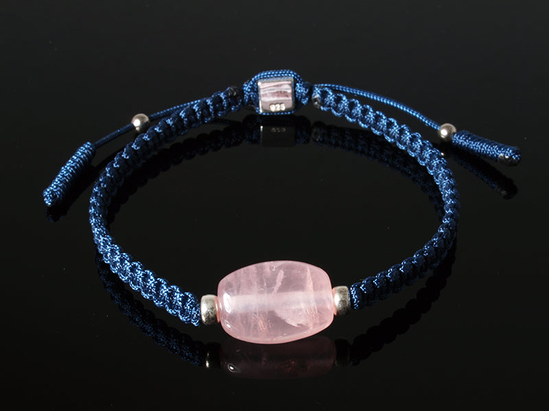 Edelsteinschmuck - Edelsteinarmband (Blau) mit Rosenquarz