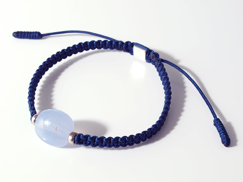 Edelsteinschmuck - Edelsteinarmband (Blau) mit Chalcedon (Blau)