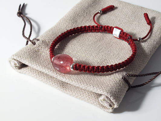 Edelsteinschmuck - Edelsteinarmband (Rot) mit Erdbeerquarz