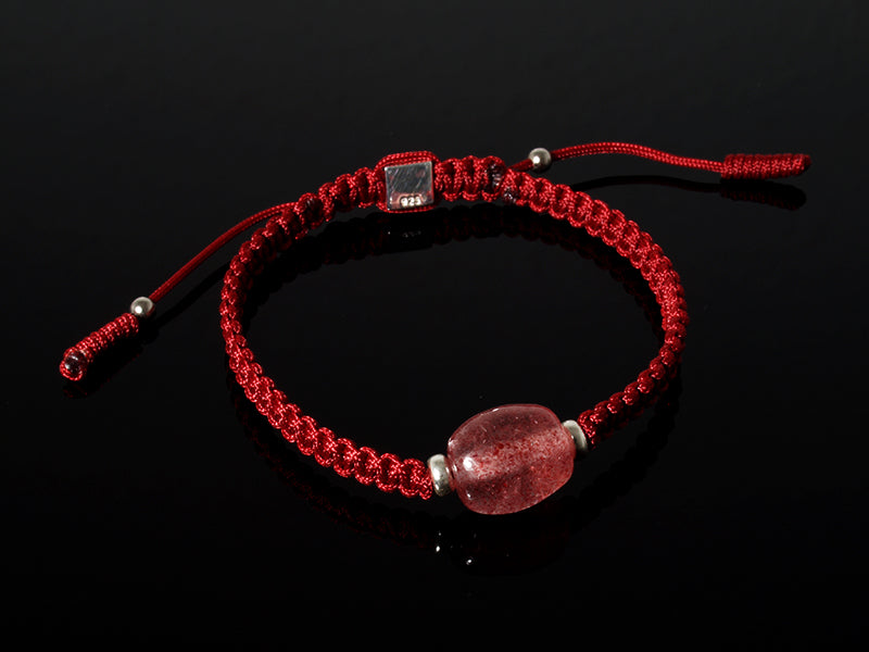 Edelsteinschmuck - Edelsteinarmband (Rot) mit Erdbeerquarz